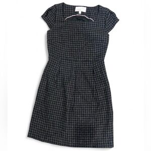 Esprit Black and Gray Checkered Midi Dress